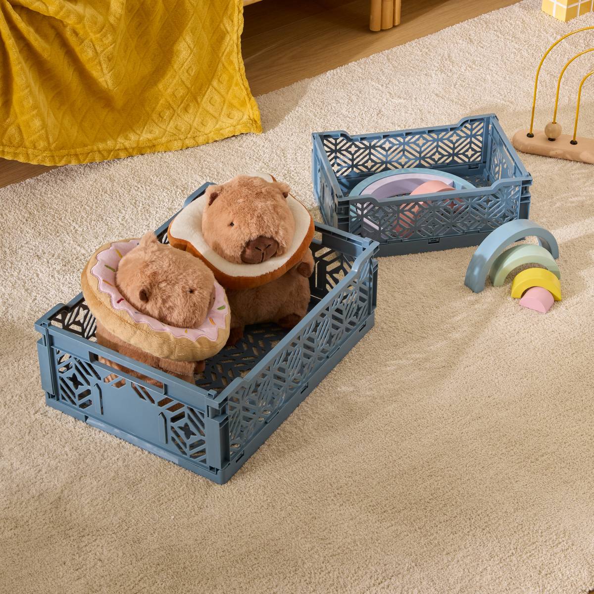Cagette pliable Arry 30x20cm bleu - Atmosphera créateur d'intérieur - 2