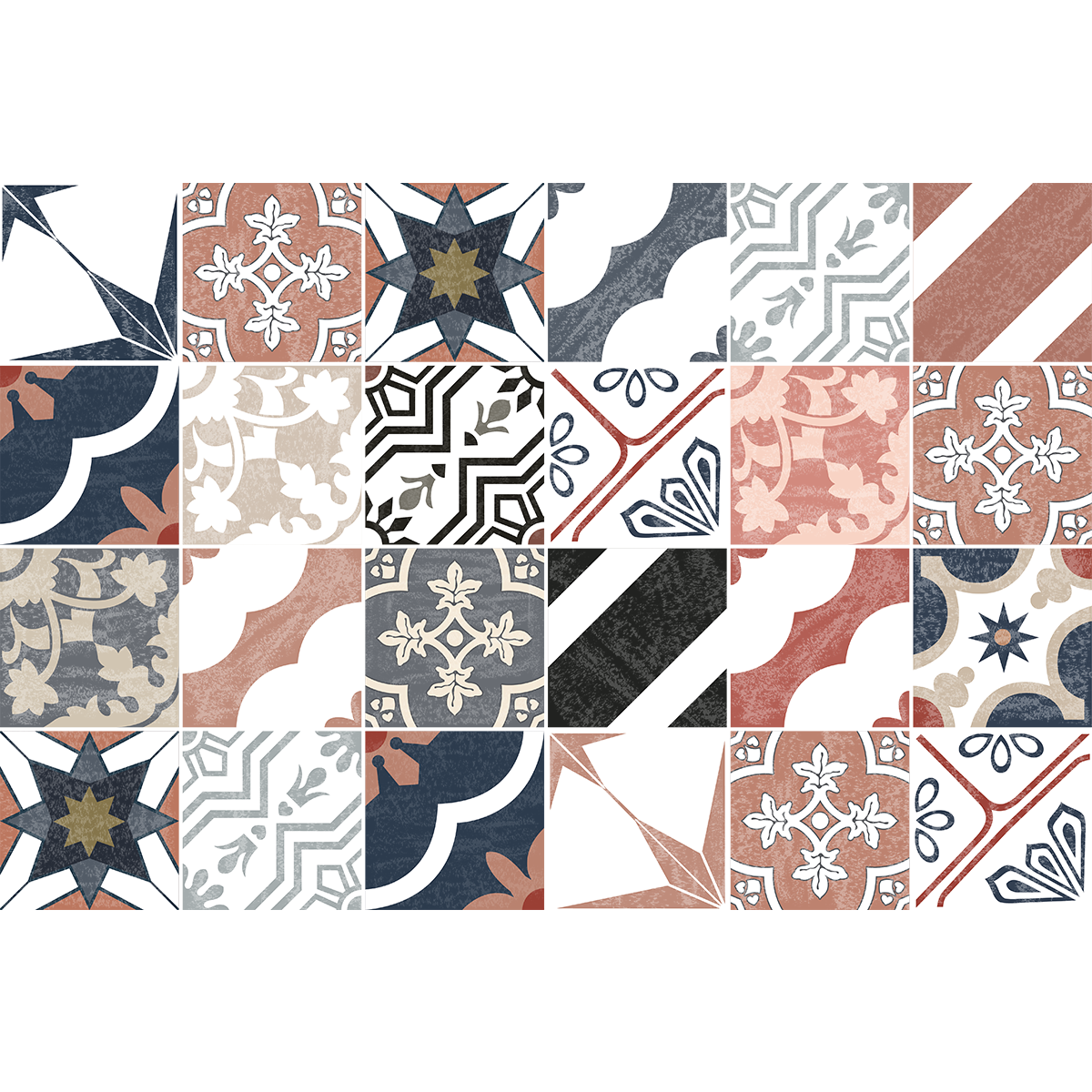 24 adesivi piastrelle di cemento mobili lichina - Sticker adesivo - adesivi murali - 24stickers20x20cm - 2