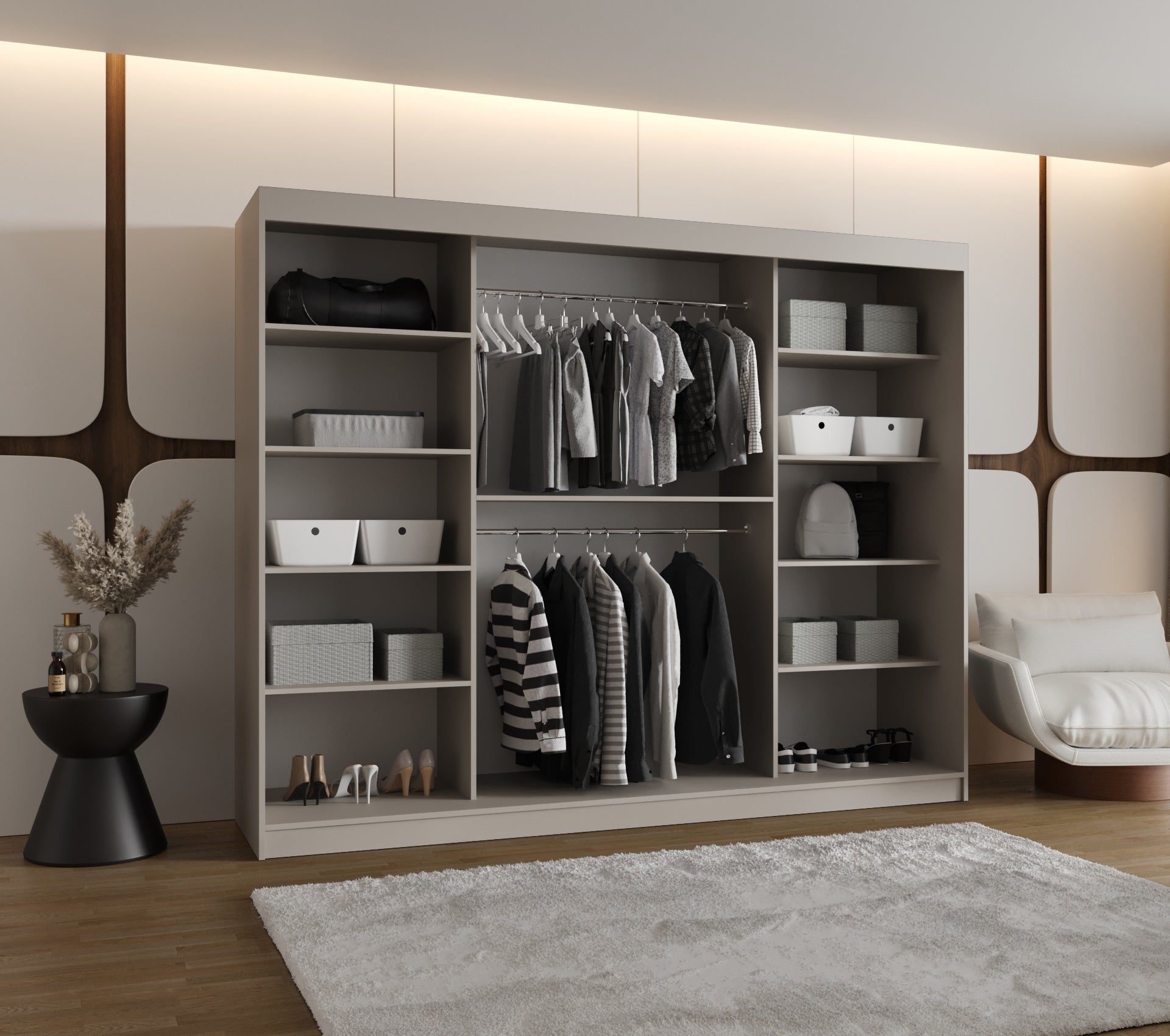 Szafa przesuwna garderoba RUBINO V4 250 x 62 x 200 cm Kaszmir - 3