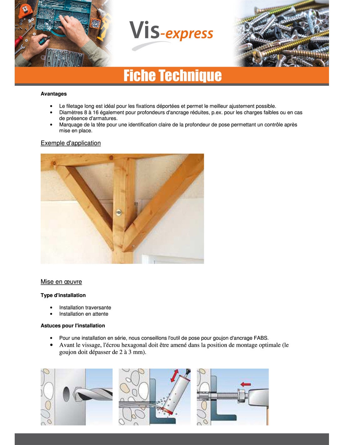 Fischer FBN II 12/140 Boulon dancrage 236 mm 12 mm 45268 20 pc(s) - 5