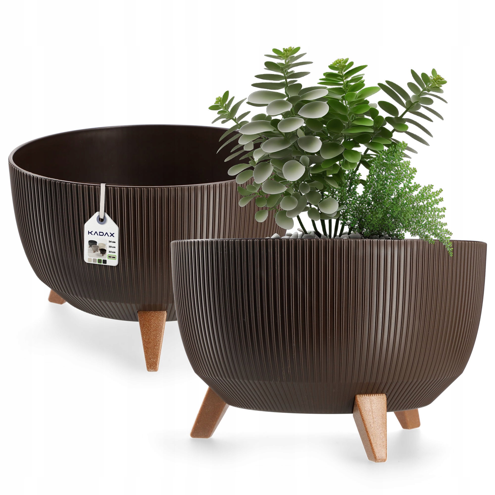 DONICZKA DONICA OGRODOWA Z NÓŻKAMI NA KWIATY DUŻA OKRĄGŁA WKŁAD MISA 40 cm