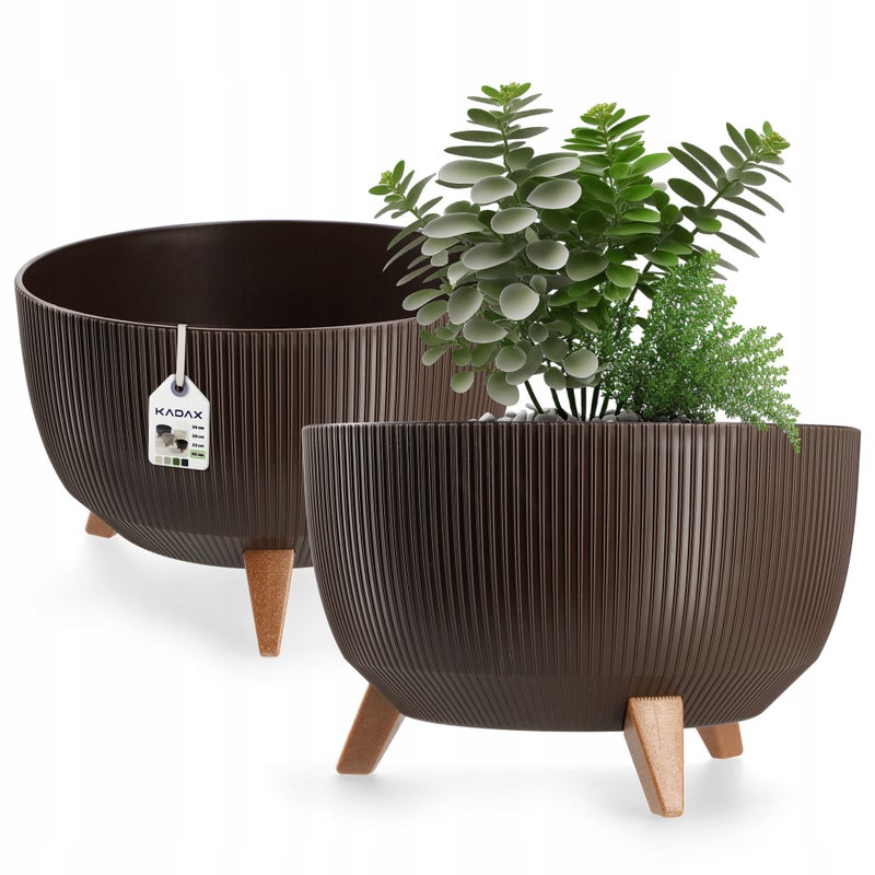 DONICZKA DONICA OGRODOWA Z NÓŻKAMI NA KWIATY DUŻA OKRĄGŁA WKŁAD MISA 40 cm