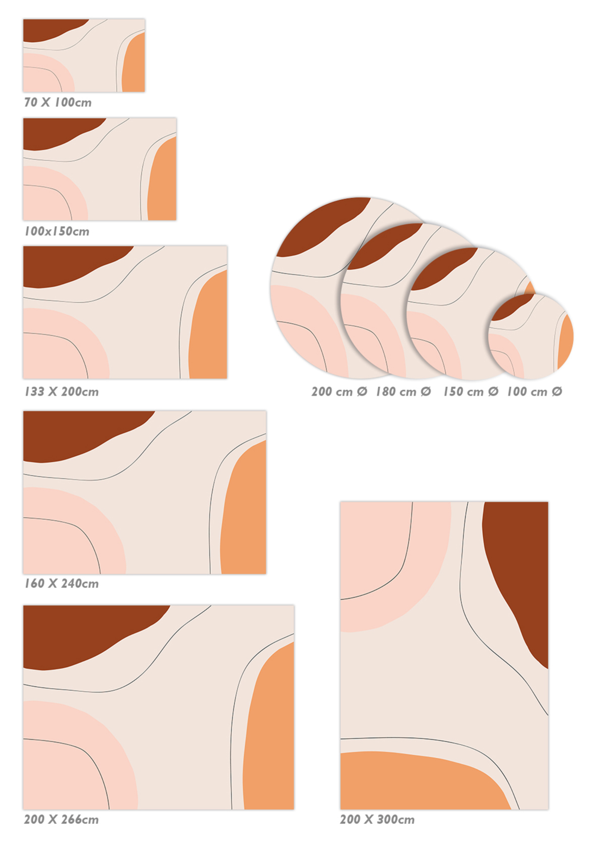 Tapis antidérapant en vinyle, Tania [Diam] 200 cm - PVC imprimé, lavable, ignifuge, pour le salon et la cuisine, style moderne - 6