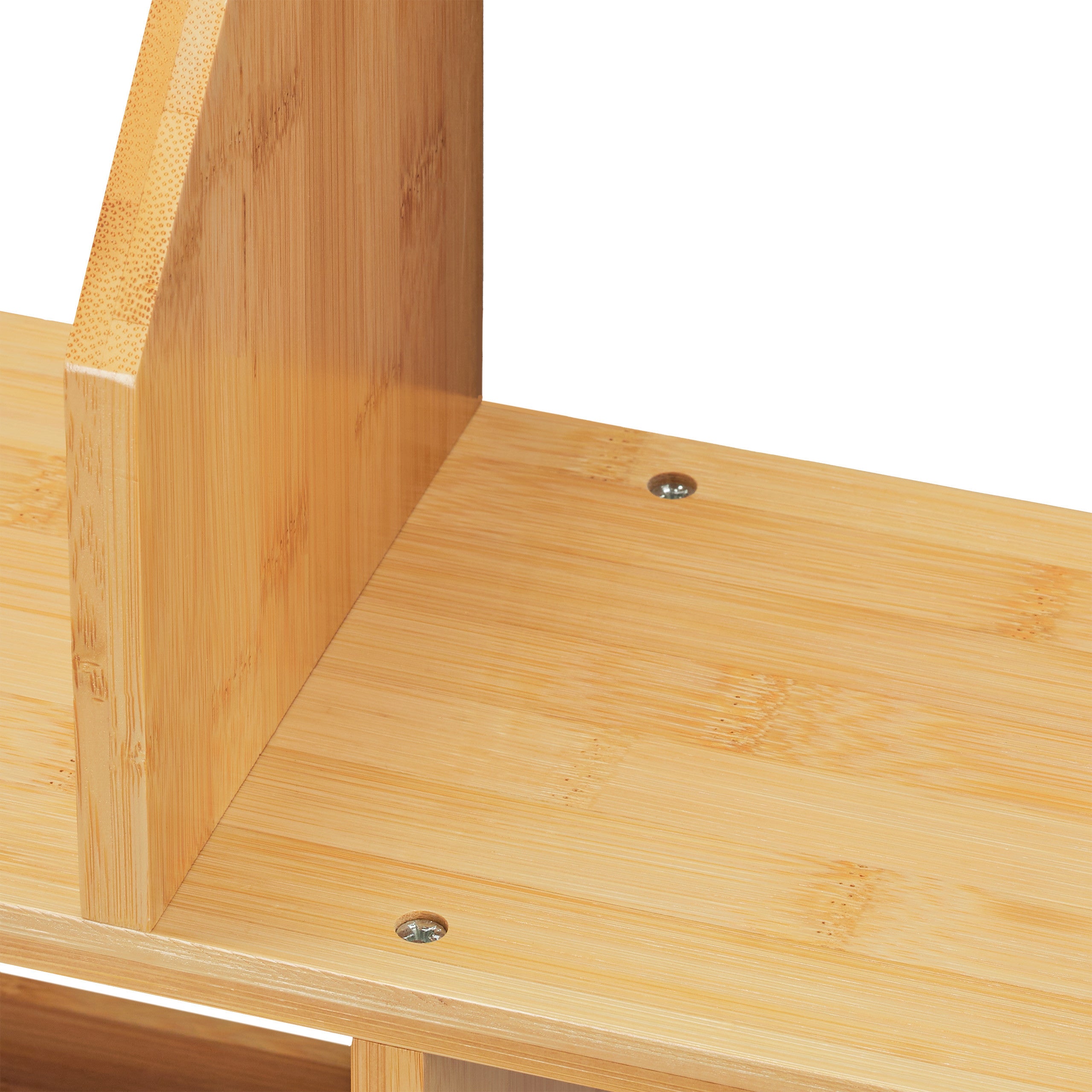 Etagère en bambou, 6 compartiments, 45,5 x 55 x 16 cm, pieds, cuisine, salle de bain & salon, déco, nature, Relaxdays - 6