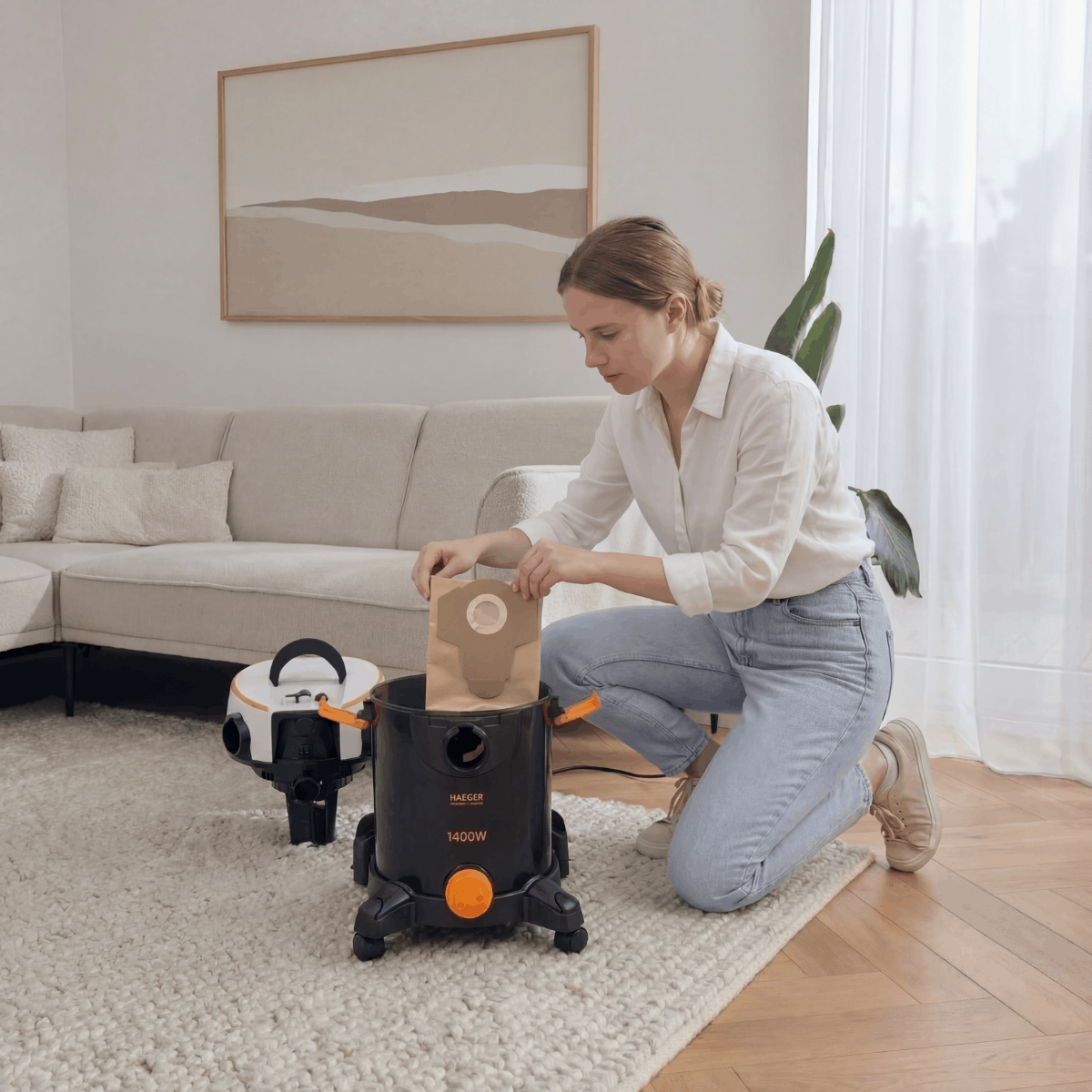 Aspirador Extrator HAEGER Ultra Clean 1400W – Aspira e Lava, Limpeza de Carpetes, Estofos e Sofás, 21KPa, Depósitos 20L/4L - 9
