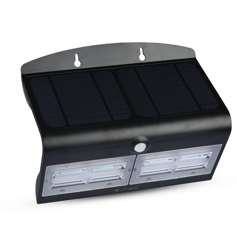 Kinkiet solarny LED 6,8 W 60 diod LED z czujnikiem ruchu PIR, czarny, 4000 K, IP65