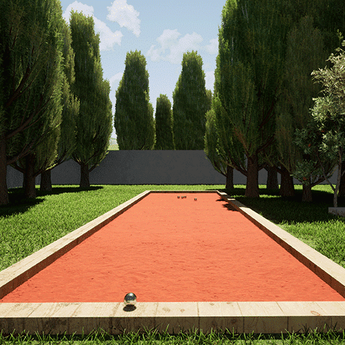KIT terrain de pétanque rouge 50m² - Livraison PREMIUM
