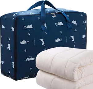 Set 2 Sacchetti Porta Abiti Sotto Il Letto 50L Con Cerniera - In Tessuto Oxford, Per Coperte E Biancheria - 5