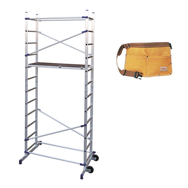 Echafaudage domestique : Hauteur de travail max 4.36m + Ceinture porte-outils - PN/CLI-CEINTURE