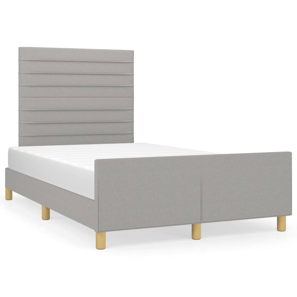 Cadre de lit sans matelas gris clair 120 x 200 cm tissu - 2