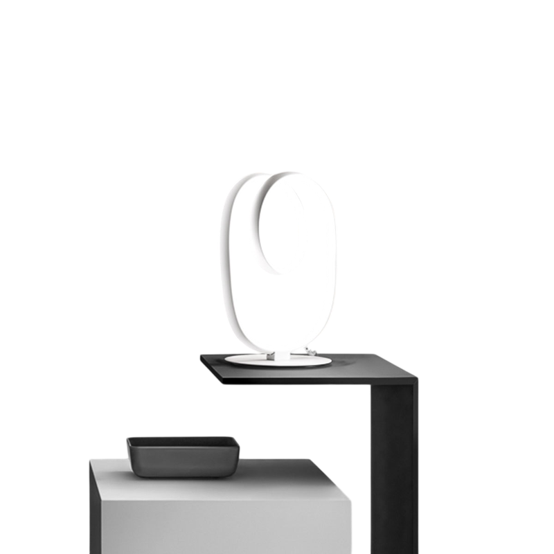 Gea Luce  Diva, Lámpara De Mesa Led Regulable De Diseño Moderno, Aluminio Satinado, Difusor De Silicona, Luz Cálida 3000K, 17W Blanco Aluminio, Leroy Merlin