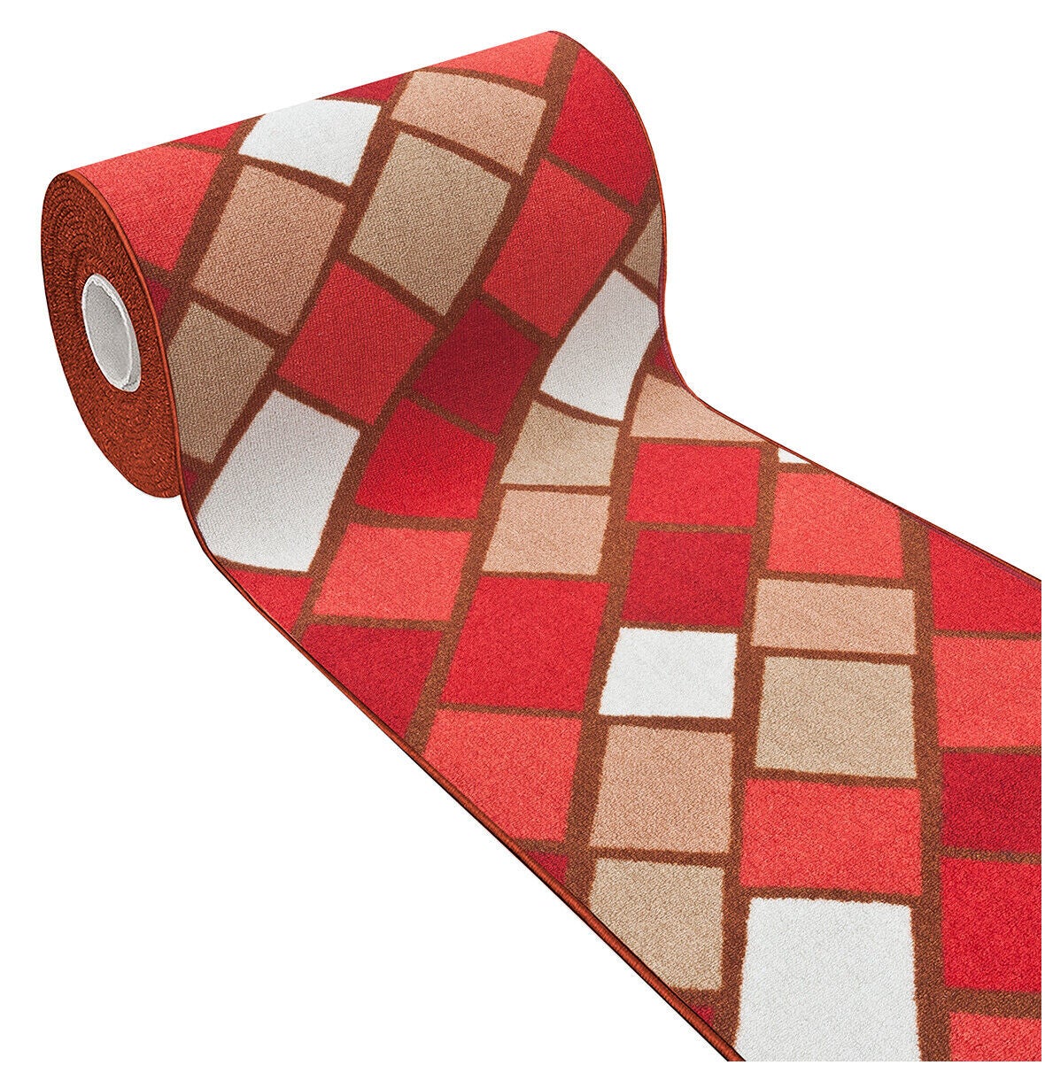 Alfombra de cocina 50x40 cm corredor antideslizante bordeada camino entrada diseño mosaico rojo
