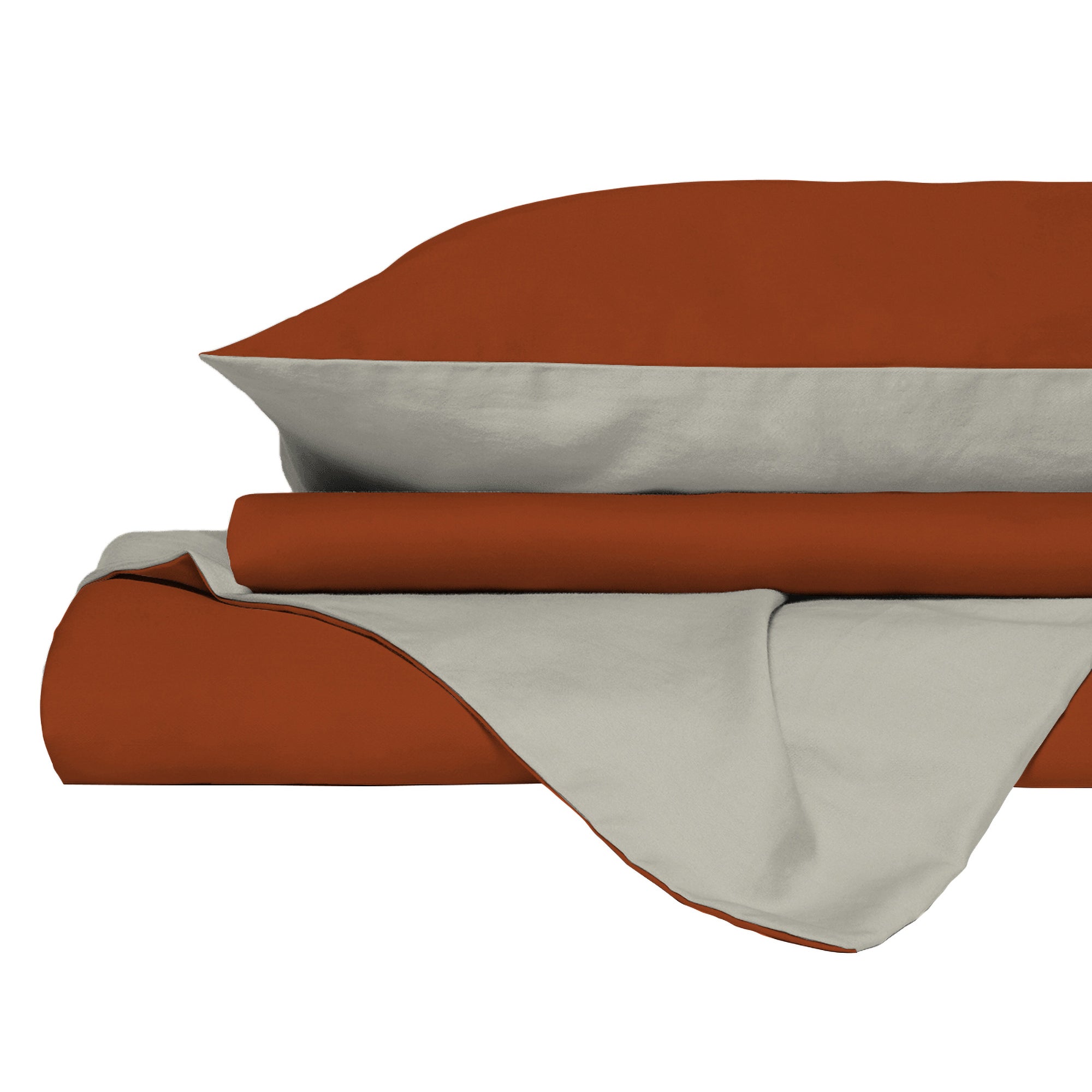 Housse de couette terre/crème, 1 place - taie d’oreiller 52x82cm - 2