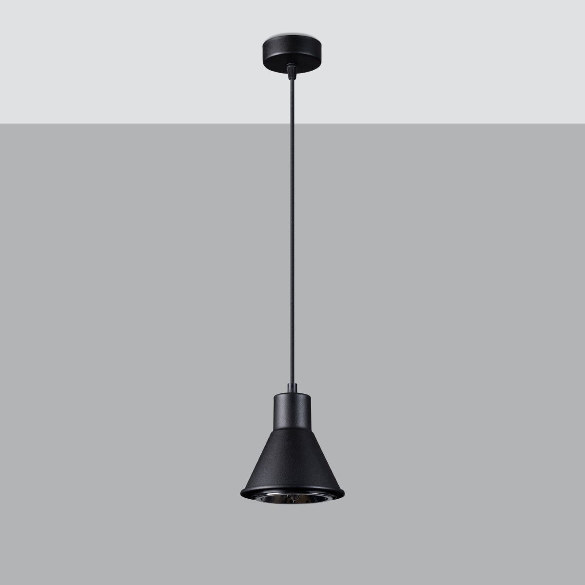 Lampa wisząca ZYLATA 1 czarna [ES111] LED 4000K - 14x14x120cm Sollux
