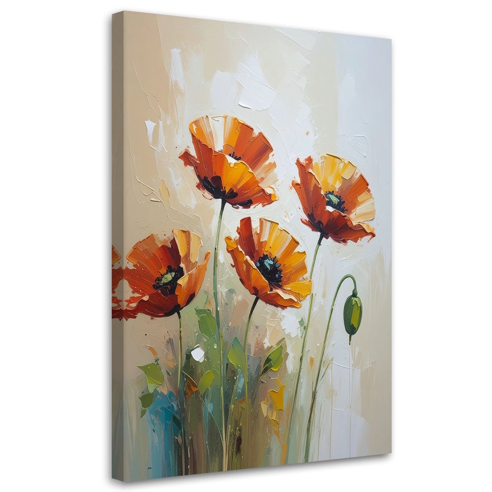 Obraz do salonu nowoczesny czerwone maki kwiaty 60x90