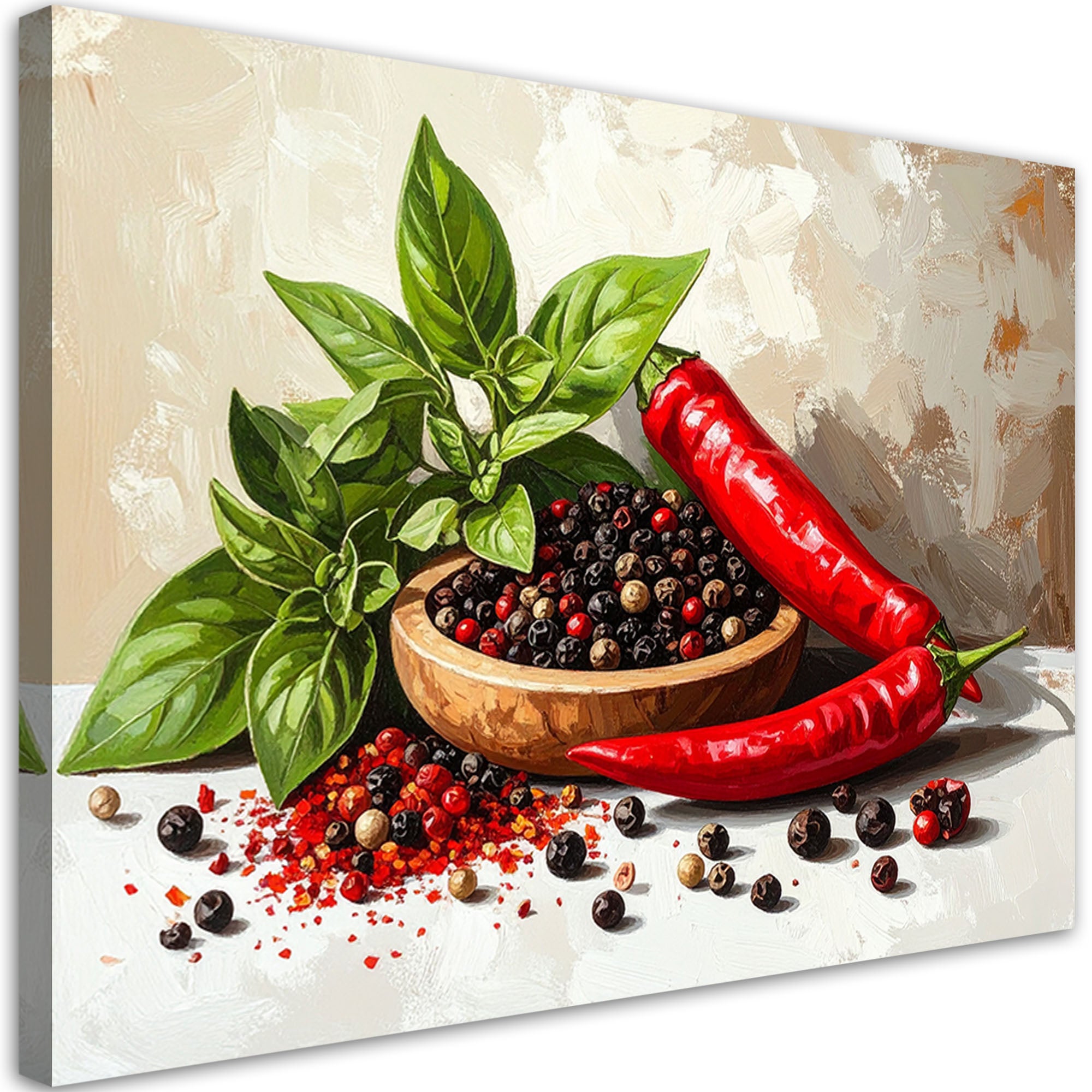 Obraz do kuchni jadalni restauracji, Papryczki chili przyprawy zioła 90x60