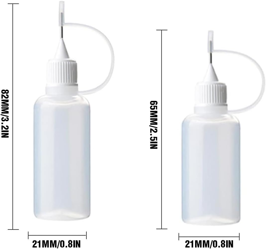 Flacons compte-gouttes en plastique (6 pièces), bouteilles en plastique, flacons compressibles, bouteilles de colle vides, bouteilles de précision, po - 2