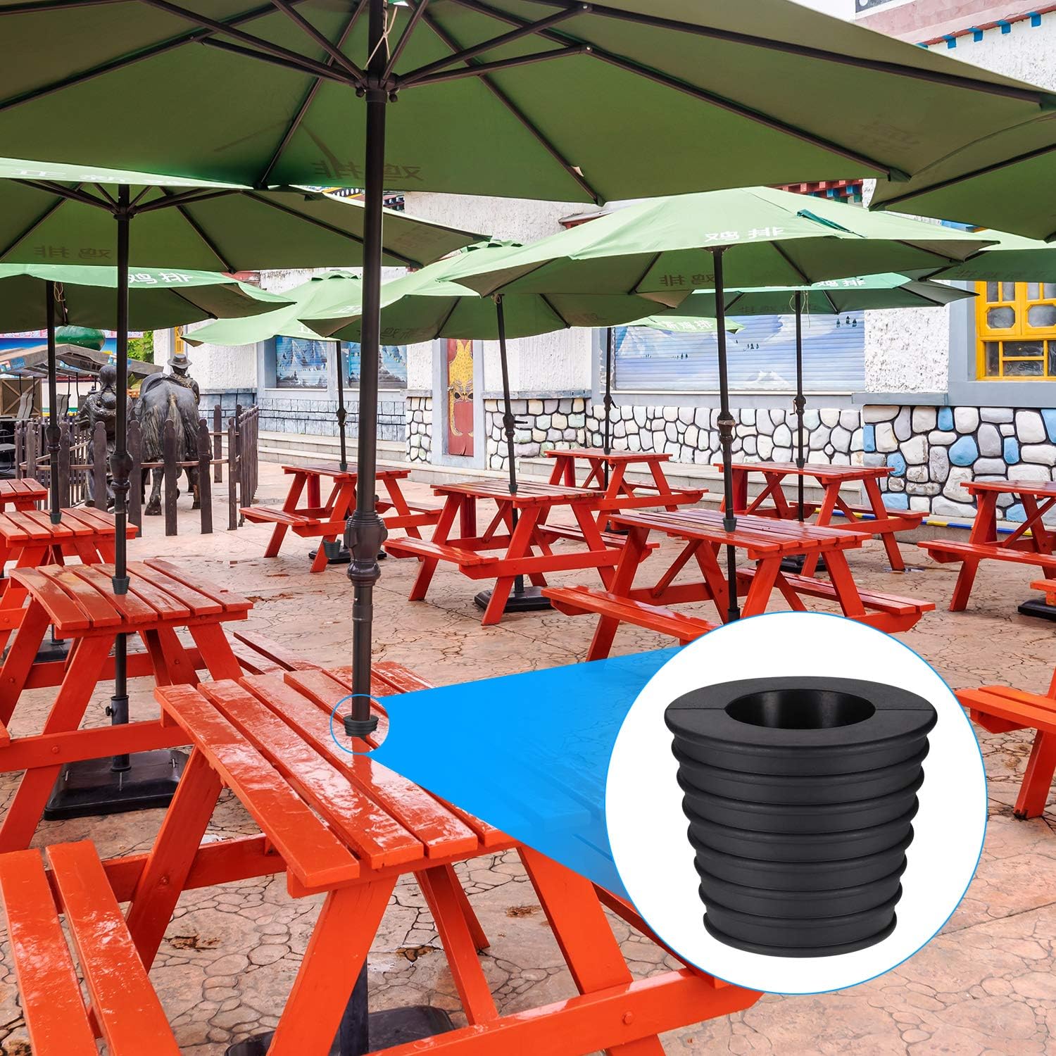 Cône de Parapluie Support de Base, pour Ouverture et Stabilité du Trou de Table Patio ou Support de Base pour Parasol, Pied de Parasol, 1.5