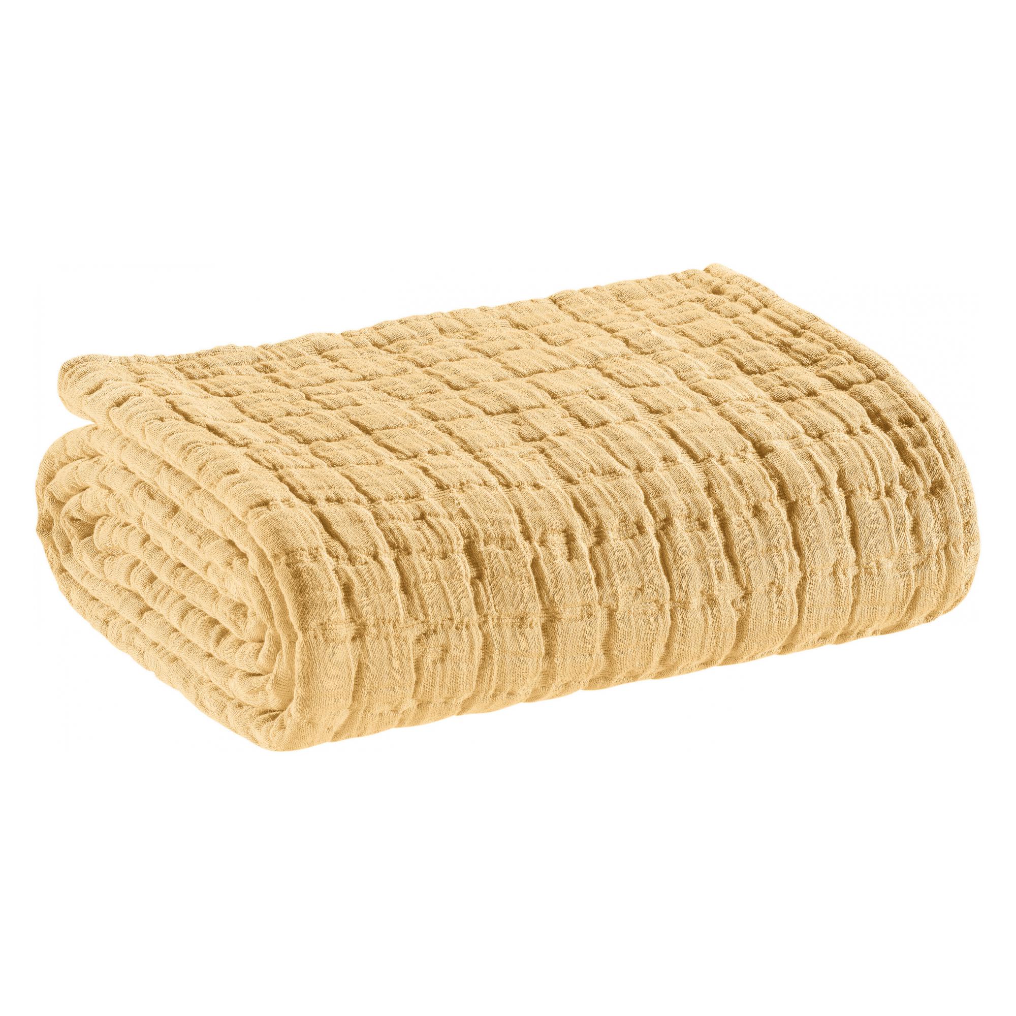 Couvre-lit En Coton Stonewashed Swami Thym 240x260 Cm - Doux Et Chaud - Vivaraise