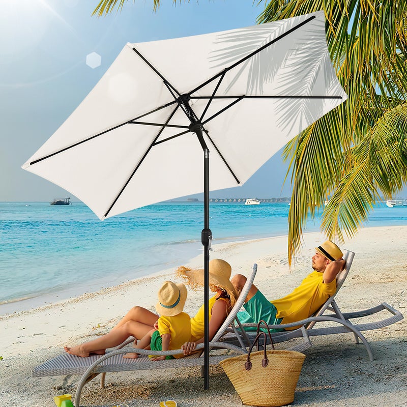 Parasol Excéntrico 247x247 Cm Sombrilla De Jardín Con Base Cruzada Cubierta Ajustable Manivela Funda Protectora Y Cuerda De Viento Anti Uv 50 Sombrilla Para Terraza Patio Caqui