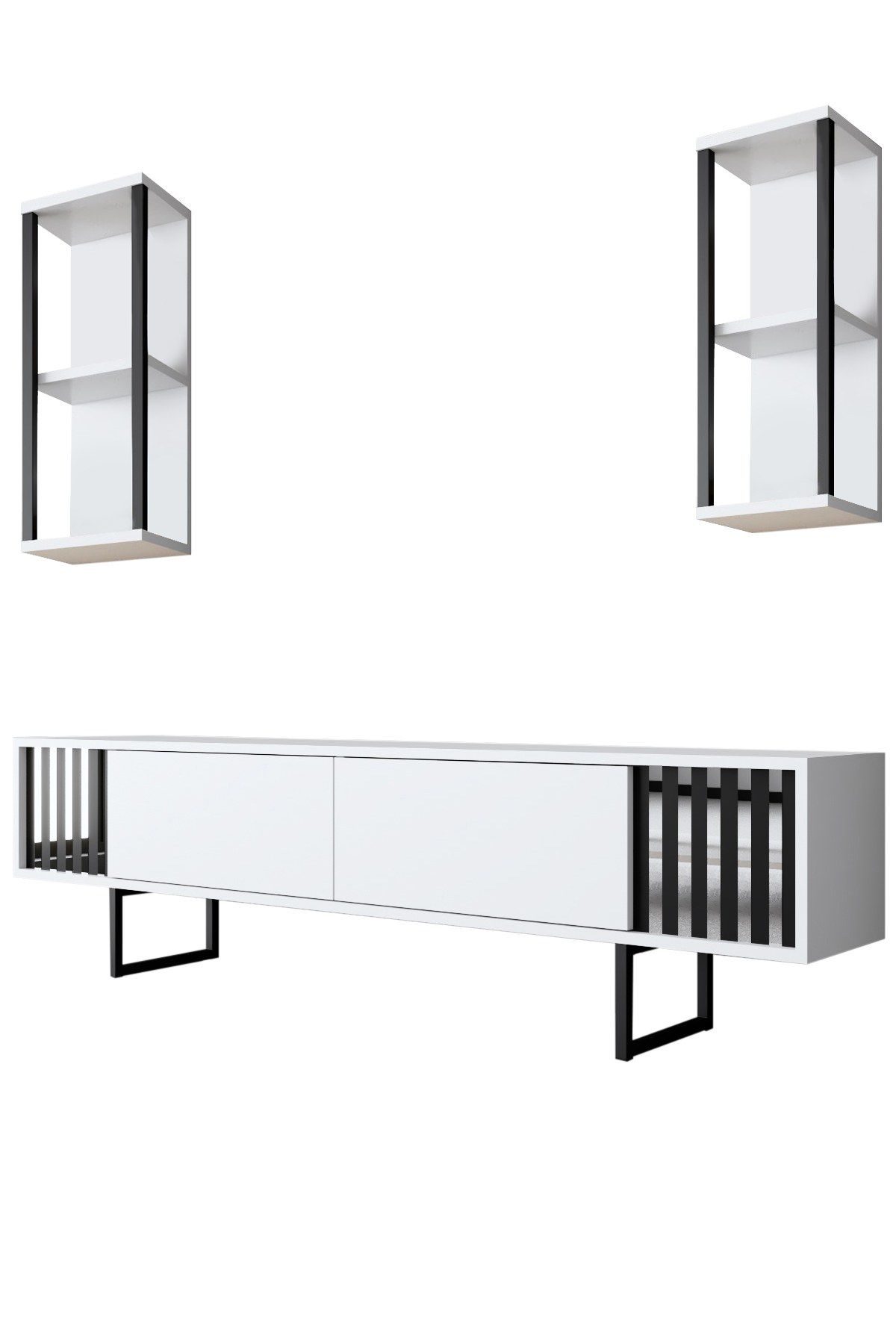 Menzzo Soporte De Tv Moderno Con Estantes Flotantes Chrome Line , Leroy Merlin