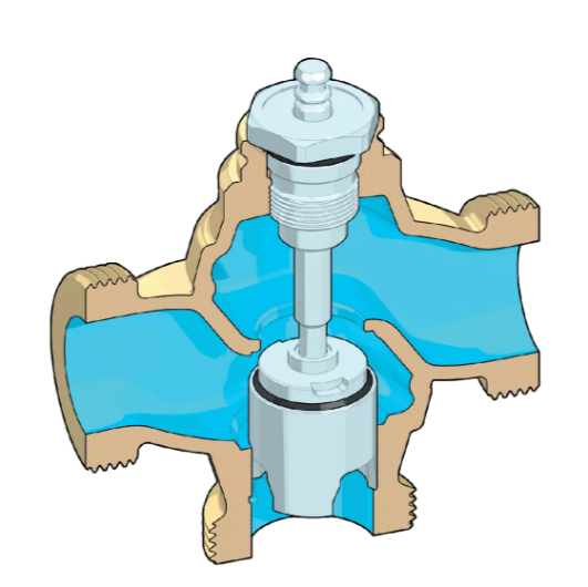 Robinet à soupape à deux voies, fileté. DN 32, raccordement Rp 1 1/4