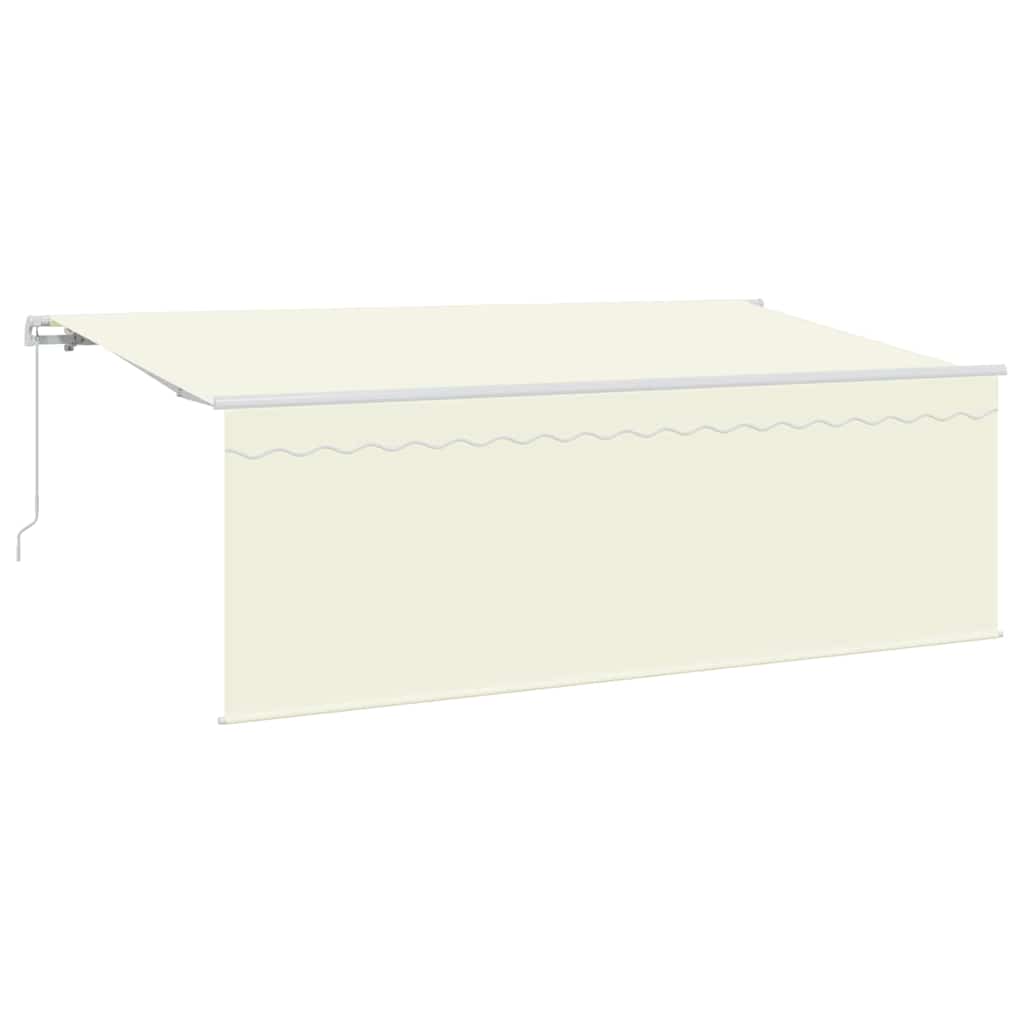 Toldo parasol | toldo retráctil manual crema blanco marrón 400 x 200 cm