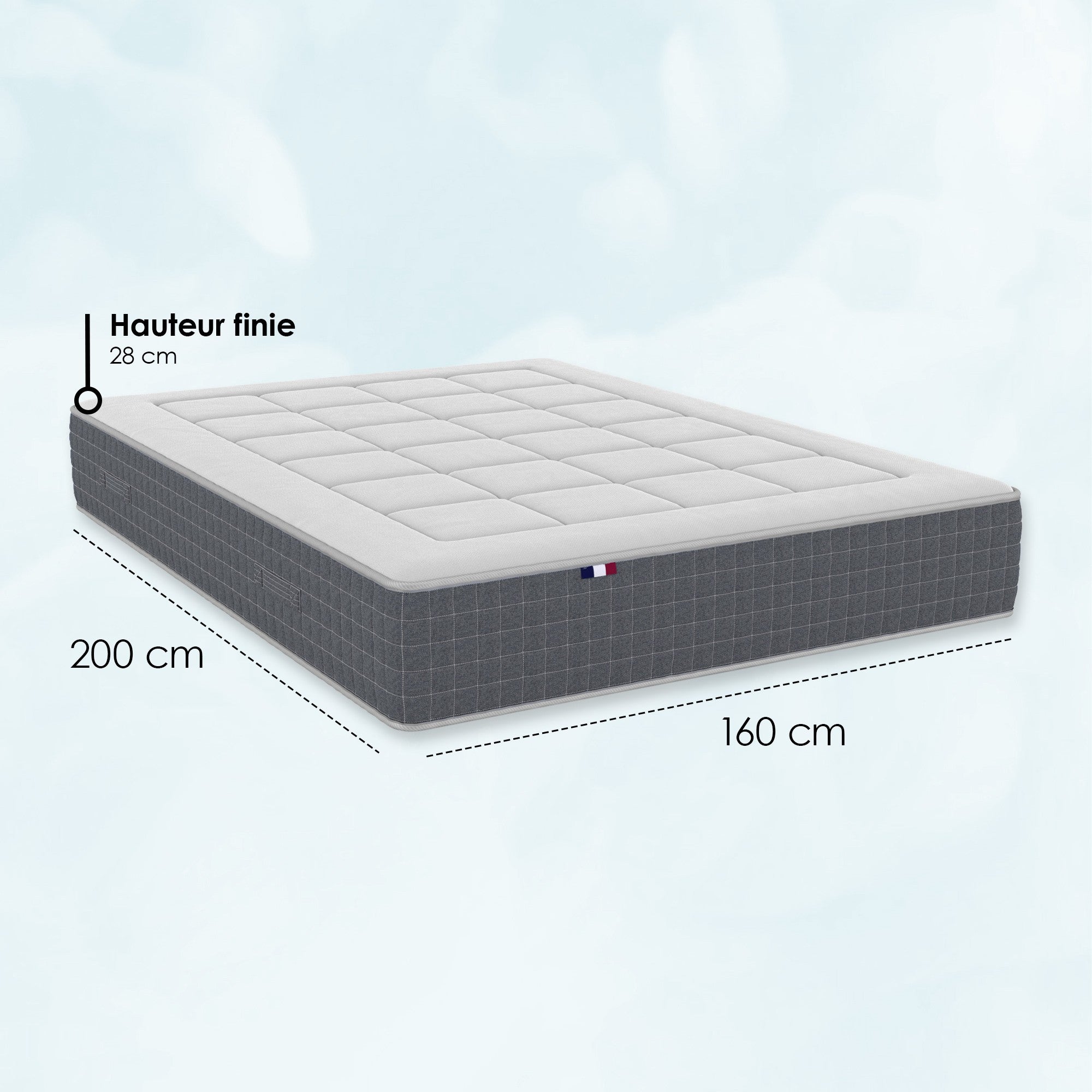Matelas Ressorts 7 zones MAX Fabriqué en France 160 x 200 - 5
