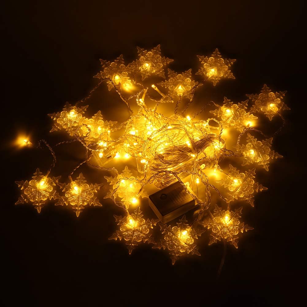 Rideau lumineux flocon de neige, guirlande lumineuse 4M, décoration de fenêtre, noël, mariage, anniversaire-blanc chaud - 4