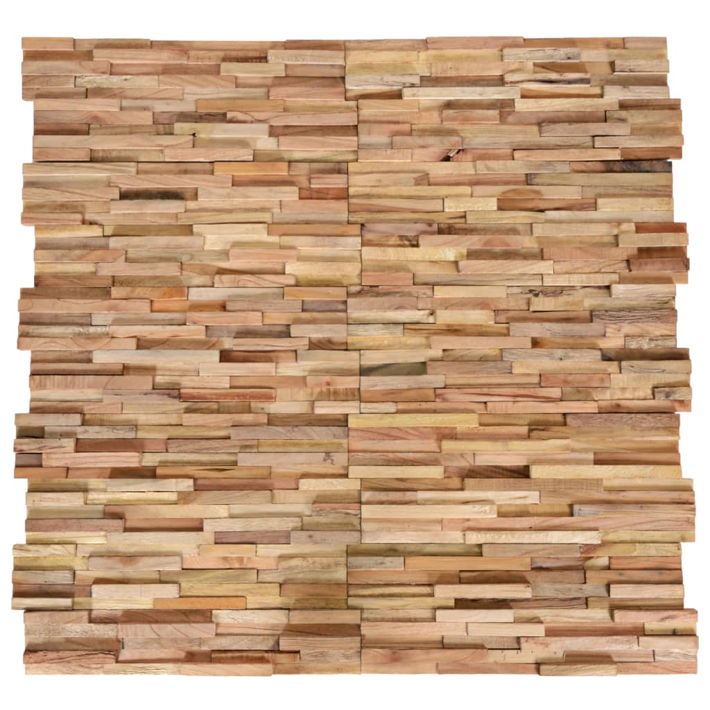 Panneaux de revêtement mural 3D 10 pcs 1,08 m² Bois de teck CFW25094 - 2