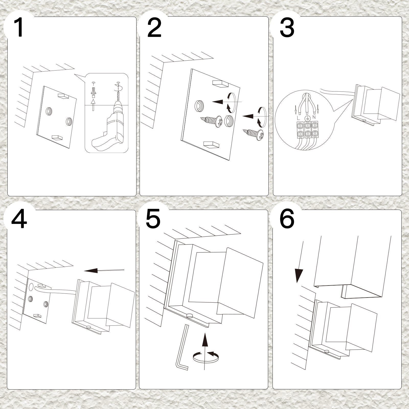 NETTLIFE Candeeiro de parede LED Pack 2 Unidades 5W Exterior Interior IP65 Ajustável 3000K - 5