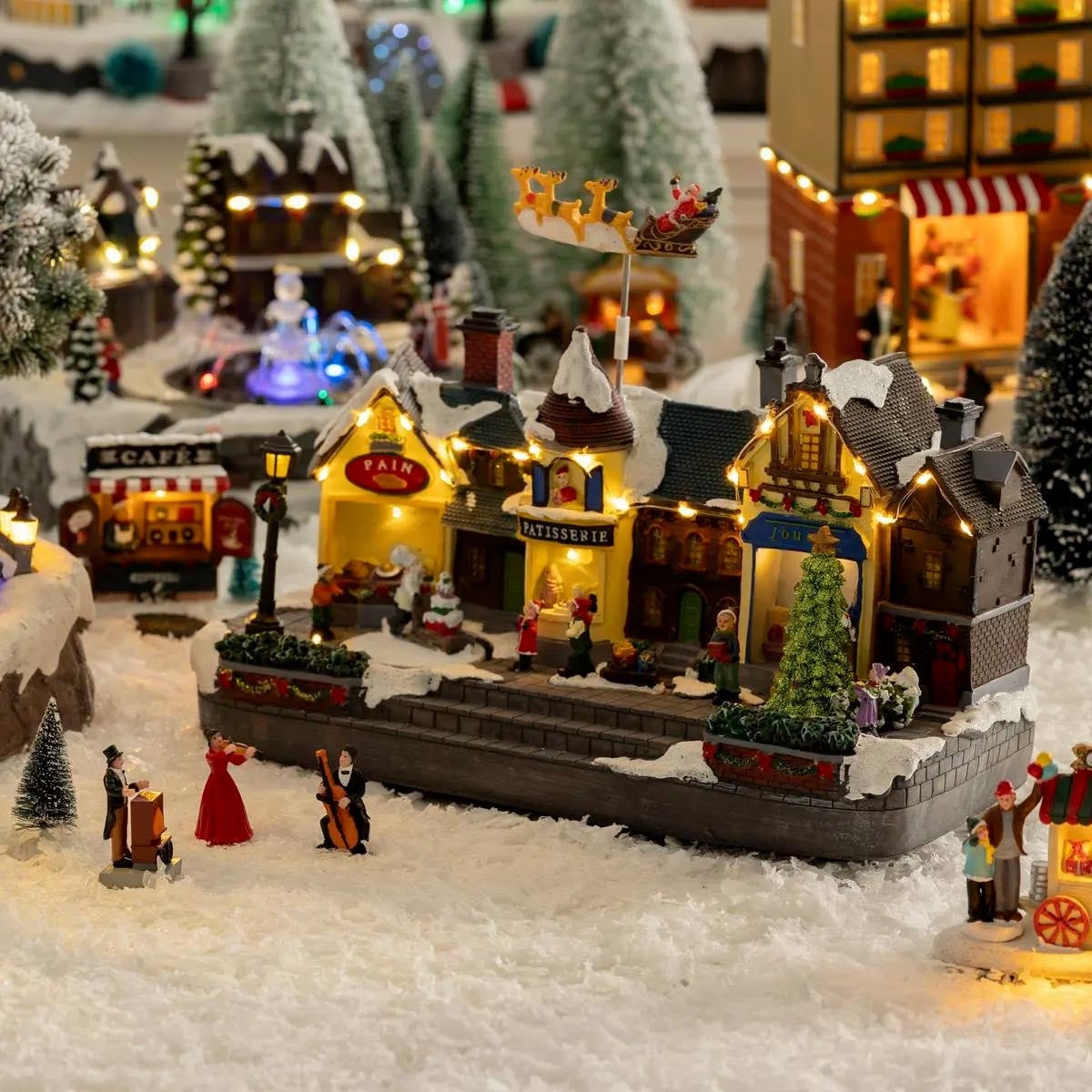 Village lumineux centre ville avec rennes musical 24 LED - Feeric lights & christmas - 2