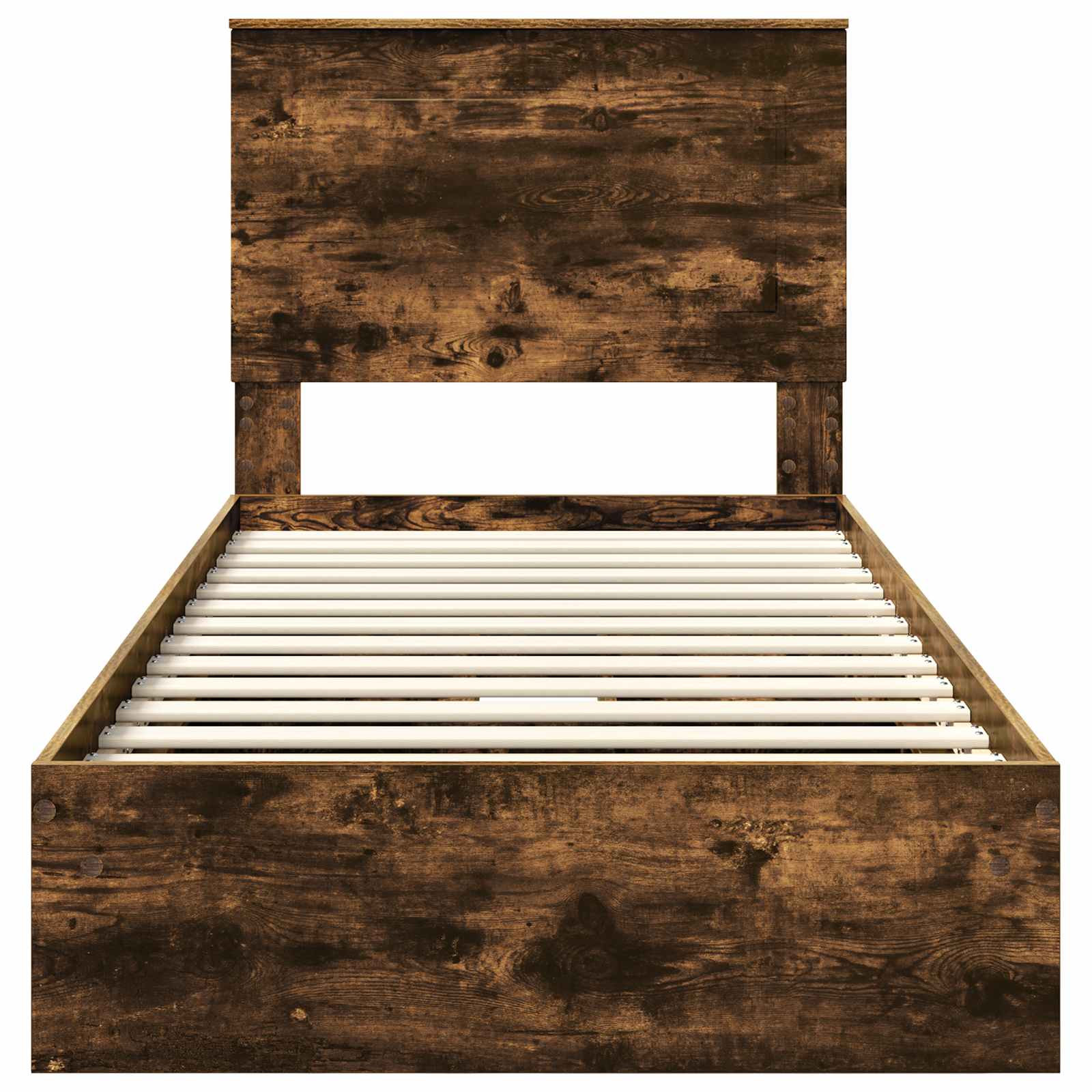 Lit de rangement chêne fumé 75 x 190 cm en panneau de bois - 8