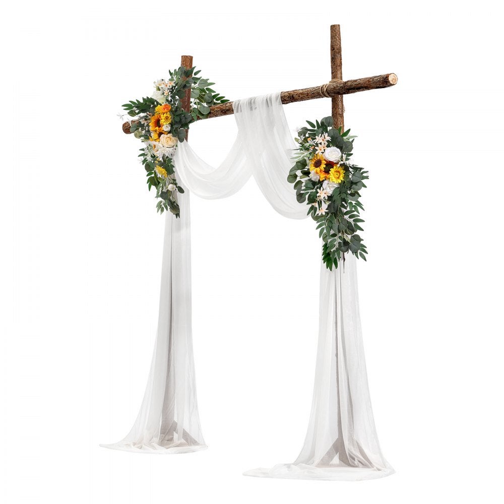 Arc décoratif de mariage en 3 pièces avec fleurs, rideau et support pour cérémonie TEKMAQUINAS - 4