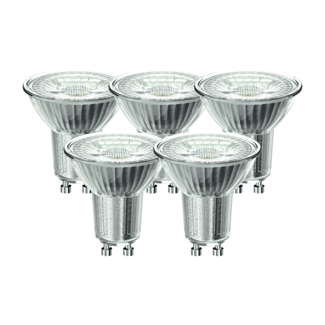 Xanlite - Pack de 5 Spots LED, culot GU10, 4,8W cons. (50W eq.), 345 lumens, lumière blanc chaud - PACK5RCXG50S