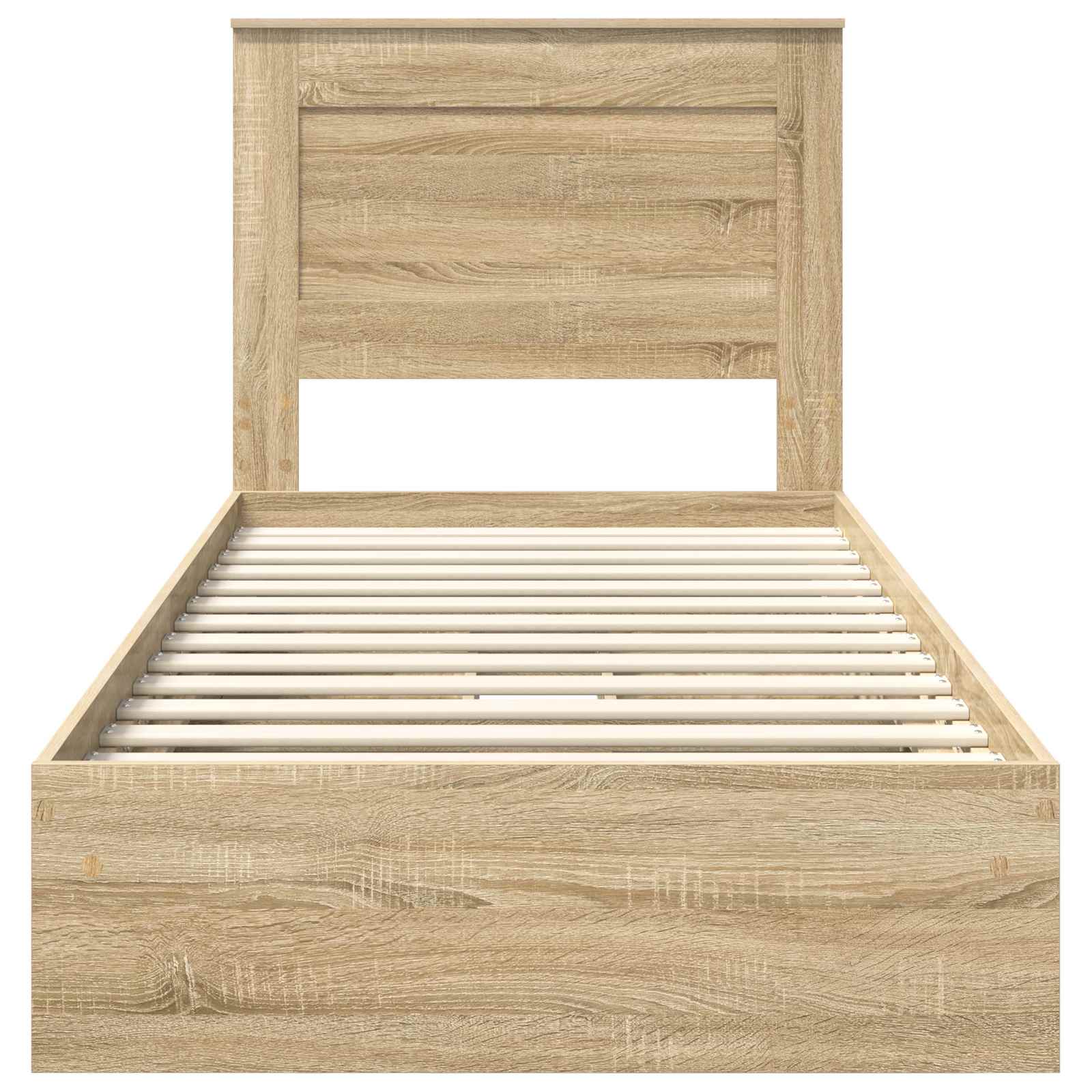 Lit avec rangement, panneau de bois, chêne, pour la chambre, 75 × 190 cm - 8