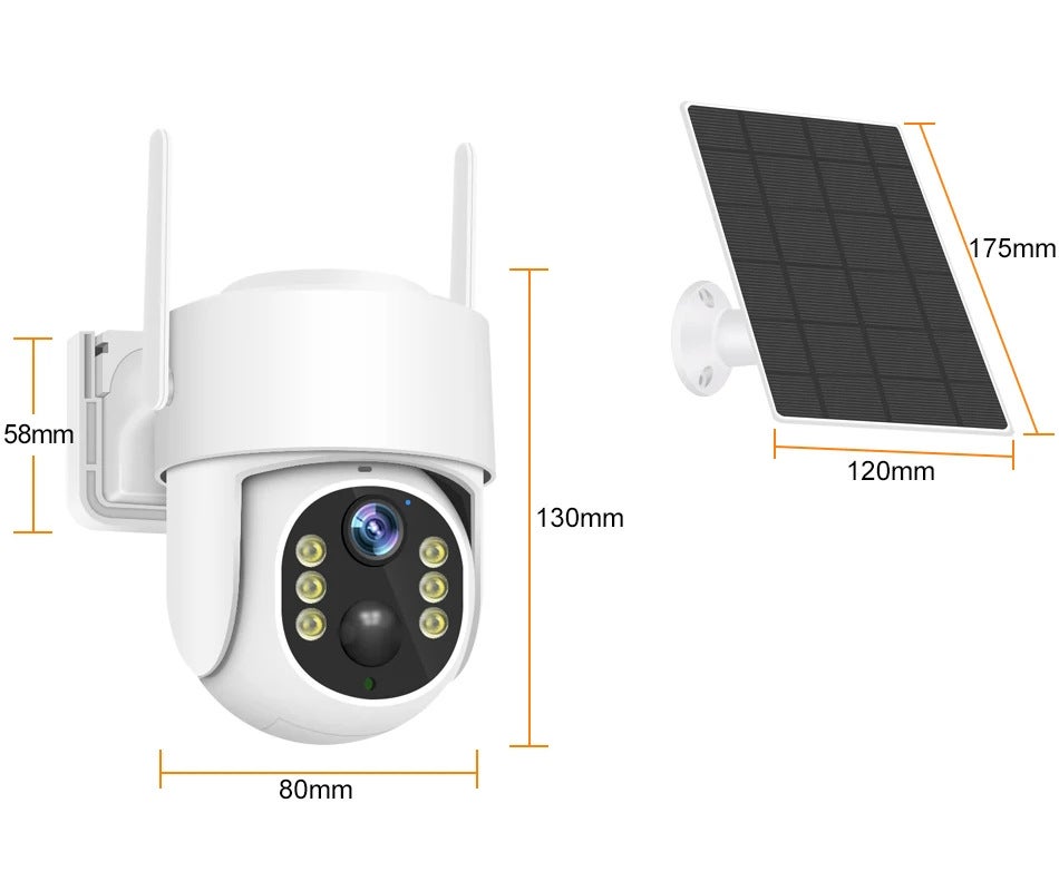 Caméra de surveillance solaire,détection humaine par IA,WiFi 4G/2,4 GHz,caméra extérieure,idéale pour la sécurité domestique,( 64 Go incluse)-MOORLE - 3