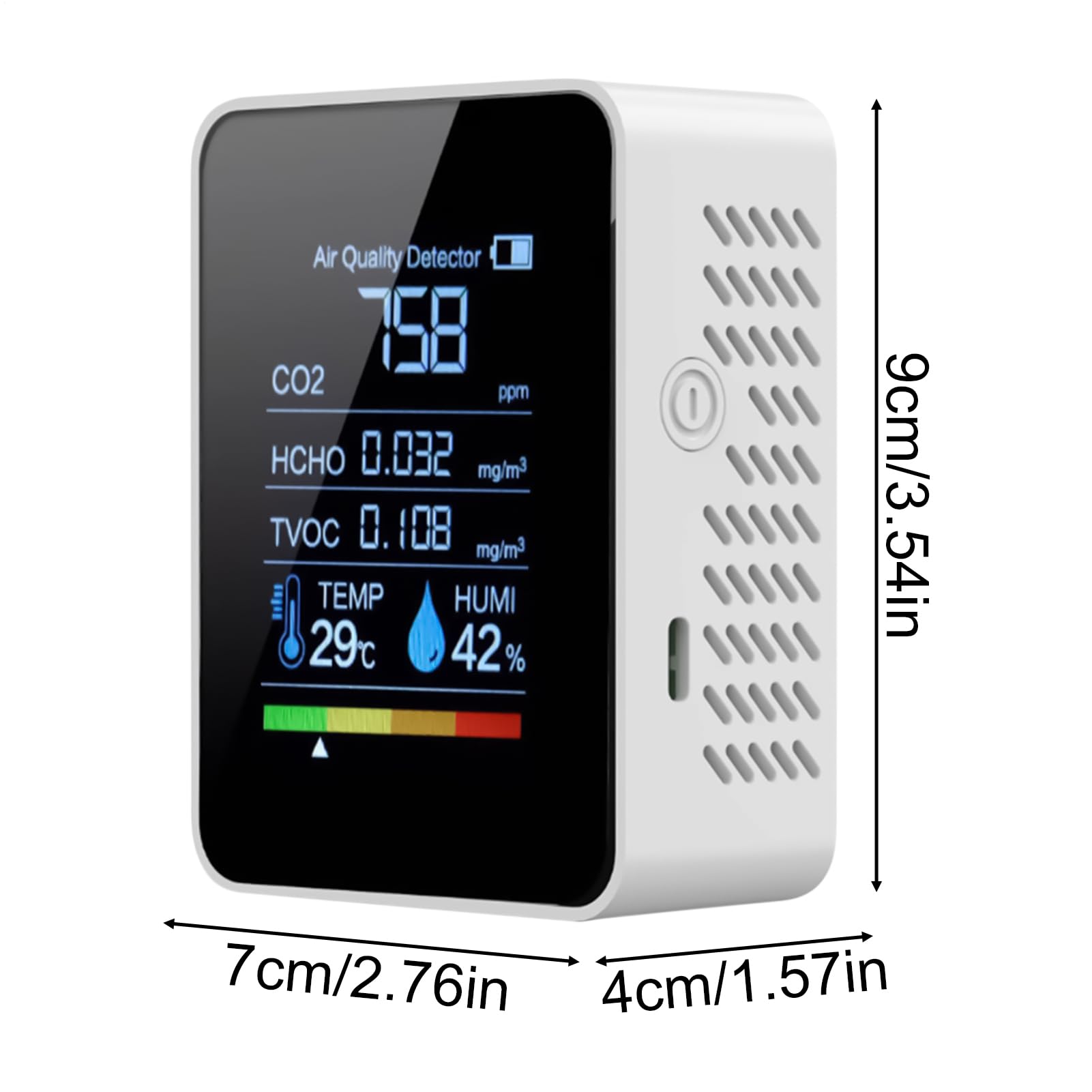 Testeur d'air détecteur de monoxyde de carbone pour la maison, mesures CO2 HCHO TVOC, température, humidité, moniteur de sécurité pour tentes - 5