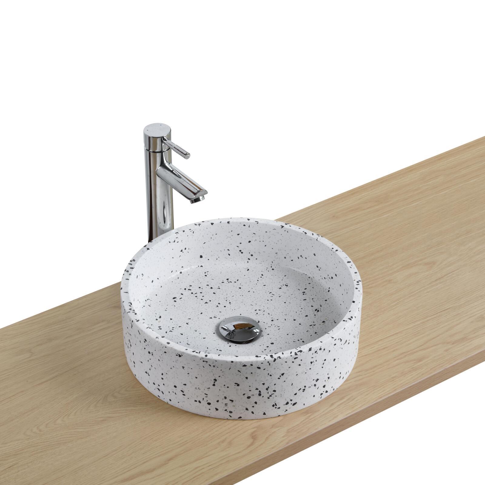 Lavabo redondo de terrazo blanco D38cm MILA | Leroy Merlin