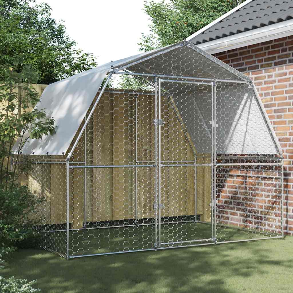 Vidaxl Gallinero Con Techo Y Puerta Acero Galvanizado Plateado , Leroy Merlin