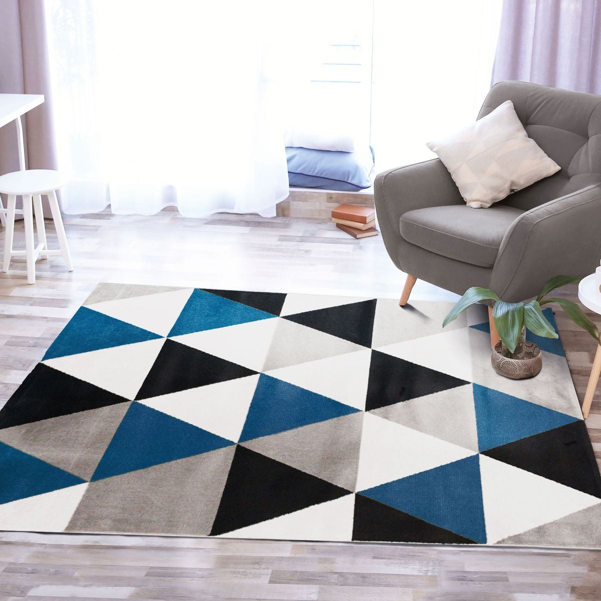 Tappeto da soggiorno TAO SCANDI - 120 x 170 cm - Polipropilene - Blu - 2