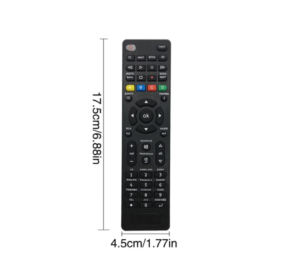 Télécommande universelle de remplacement pour téléviseurs intelligents Samsung, Sony, Philips, Panasonic, TCL, Sharp, Hitachi, Vizio, TCL, Toshiba et - 2