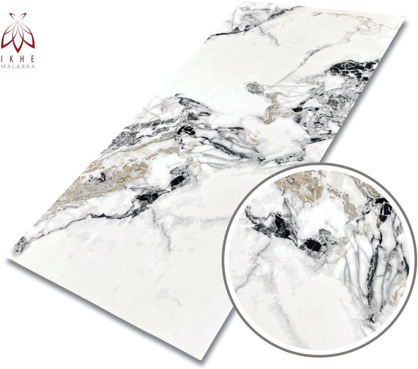 Panneau mural effet marbre – Revêtement PVC 120x60 cm | 2,5 mm | Résistant à l'eau, aux UV et à l'humidité | Alternative aux carreaux Cremig01 - 2