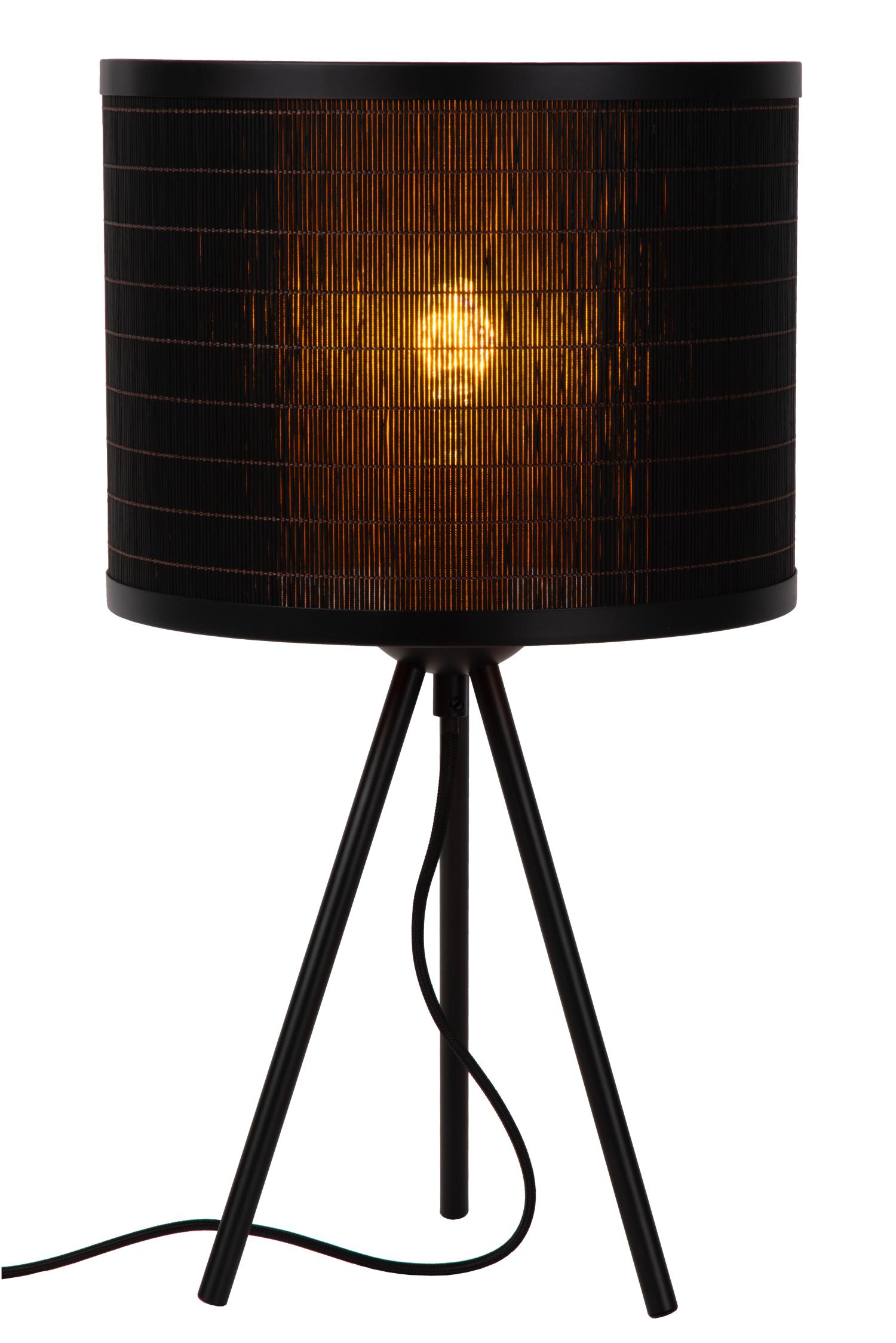 Lampa stołowa z abażurem Tagalog czarna 1xE27x40W Lucide