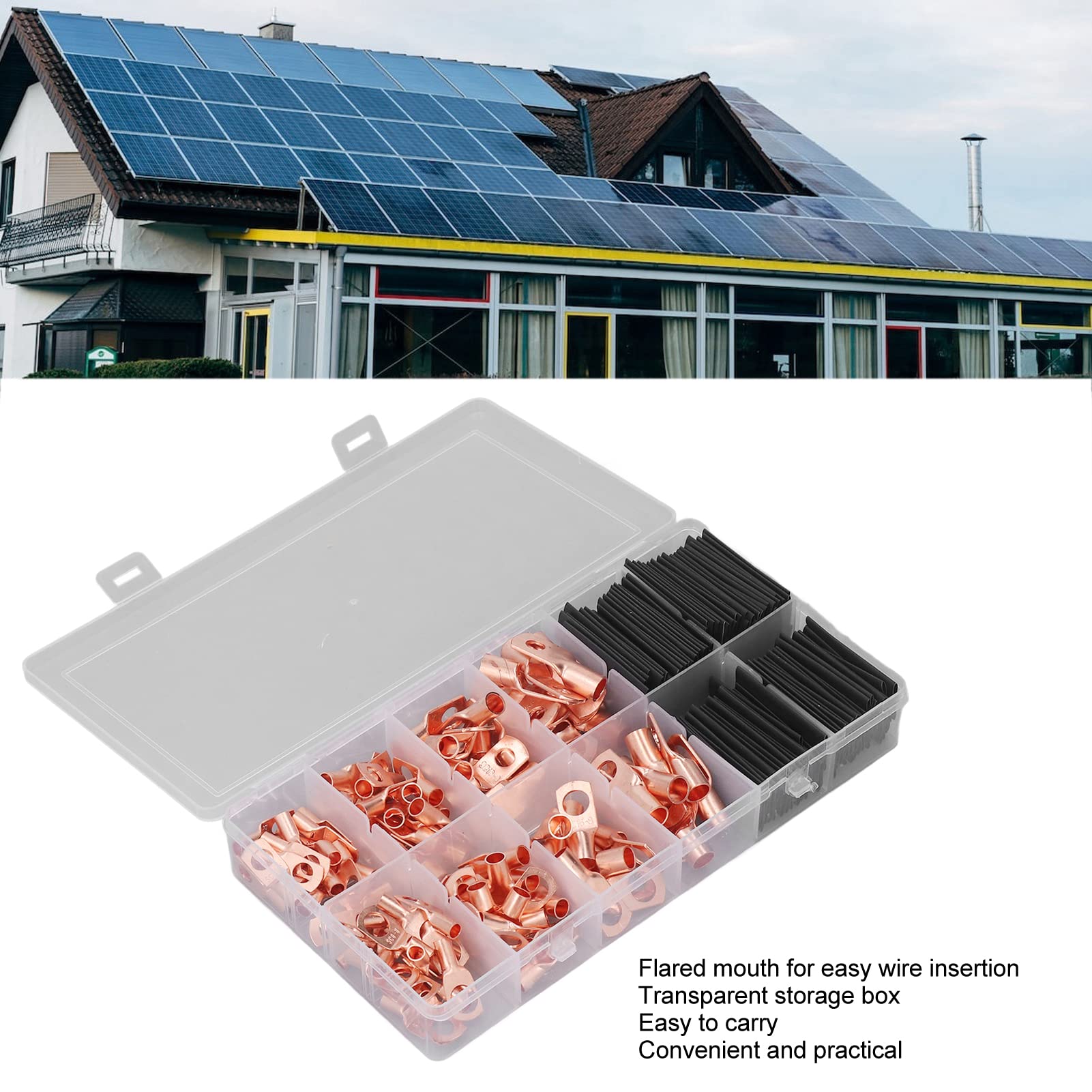 260 pezzi Terminali Terminali Tubo Termorestringente Set Design Chiuso Kit Terminali Filo Rame Stabile e Robusto - 3