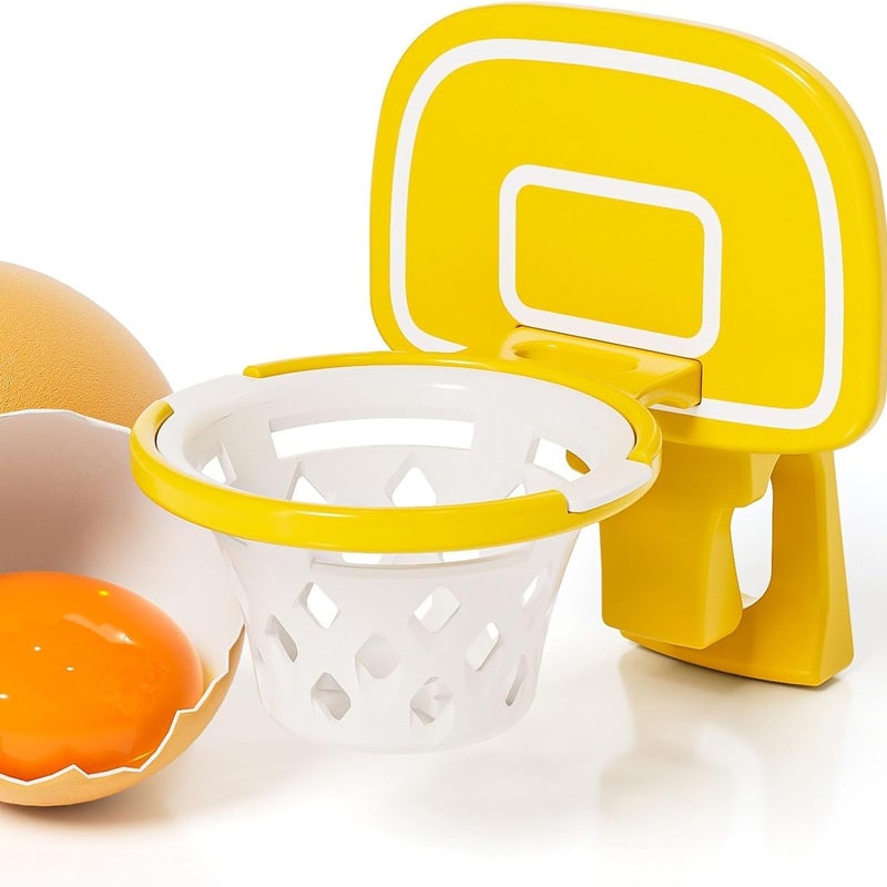 Kosz do koszykówki z separatorem żółtka i białka, separator do jajek, filtr do jajek w kształcie ramki do koszykówki, plastikowy separator do jajek (ż