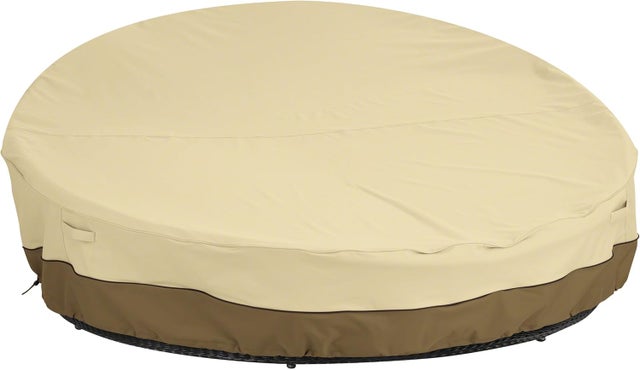 Housse de Canapé-Lit Imperméable Beige (190x89 cm) - Protection Oxford 210D, Résistante à la Pluie, Vent et UV, Pour Meubles de Jardin