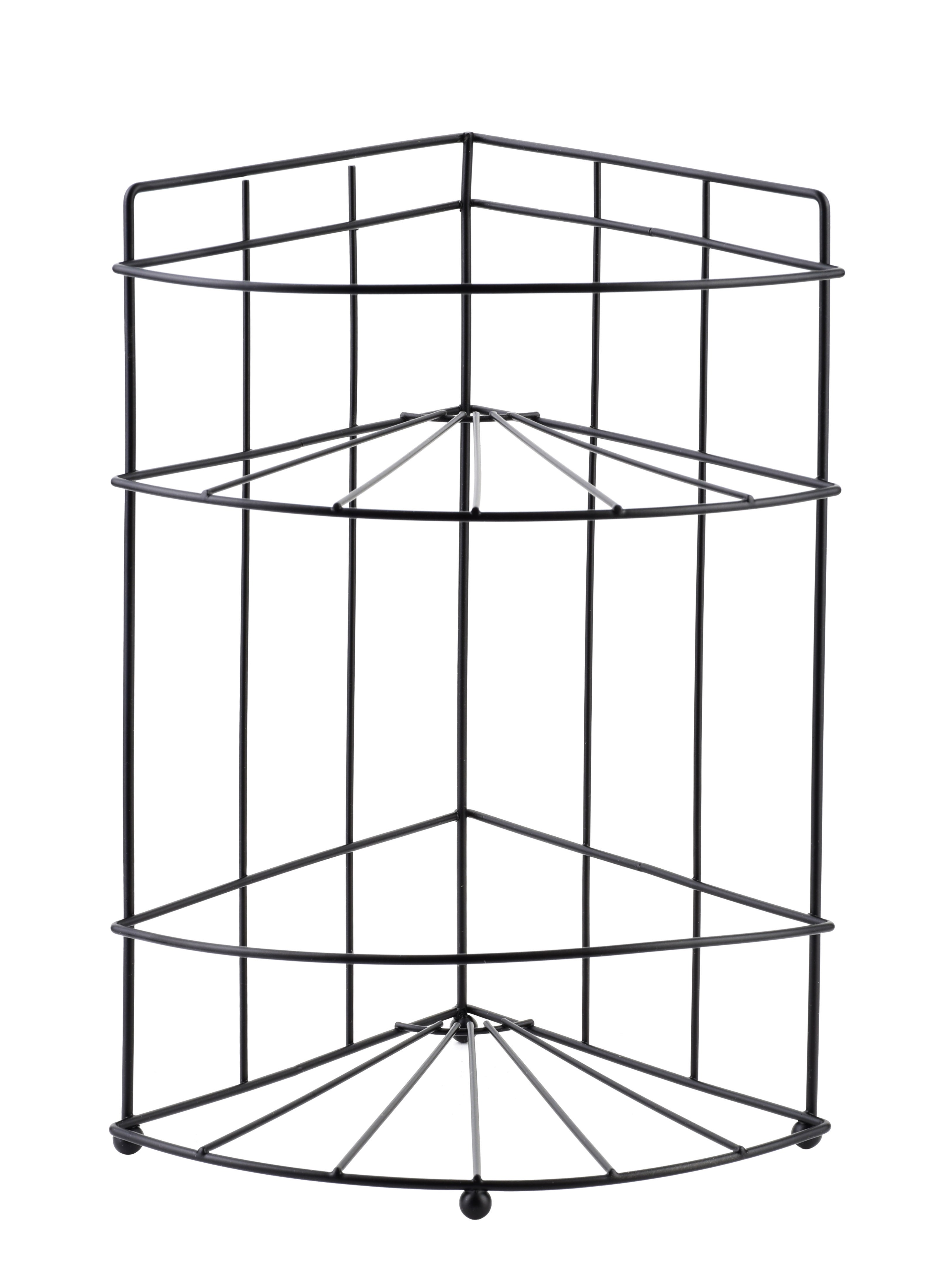 Carl black półka łazienkowa 2 półki 18,5x14x26 cm narożna