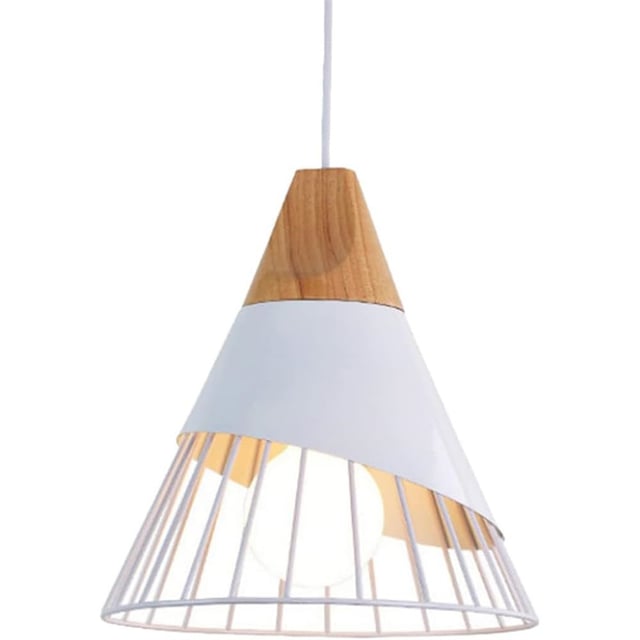 Lampa sufitowa z metalu w stylu vintage, industrialna, biała, w stylu retro, do jadalni, kuchni, przedpokoju, biała