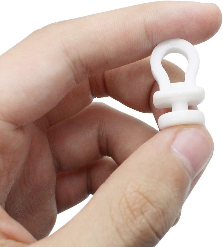 40 Ganci Per Tende In Plastica Bianca 34mm Con Rotelle - Per Binario, Tenda Doccia, Tende Oscuranti E Roulotte - 4
